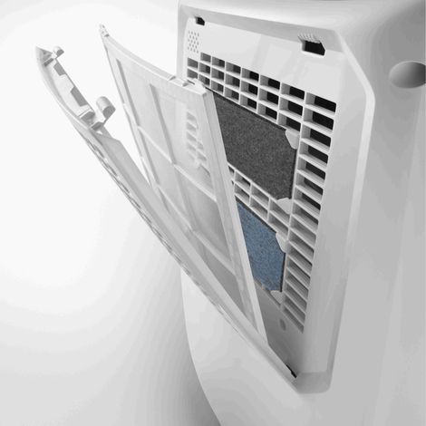 Delonghi – Déshumidificateur 125 m3/h – Capacité 2,1 L – Filtre anti-poussières et charbon actif – Pour espaces confinés