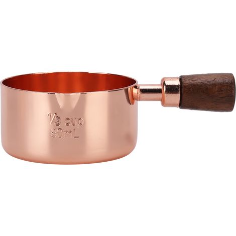 Edelstahl-Kochtopf in Roségold mit Holzgriff, 1/3 Tasse, Küchenutensil (1/5)