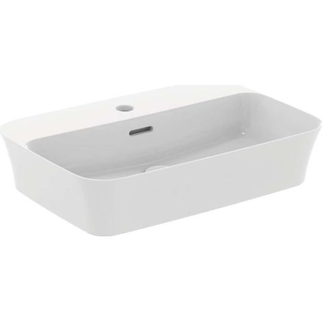 Ideal Standard Ipalyss - Lavabo sobre encimera, 55x38 cm, con rebosadero, con orificio para grifo, blanco mate E2077V1 (1/5)