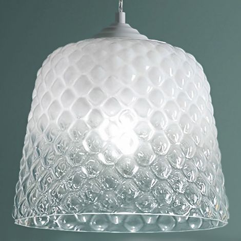 Lampadario led gea luce alice sg e27 vetro sfumato bianco lampada soffitto