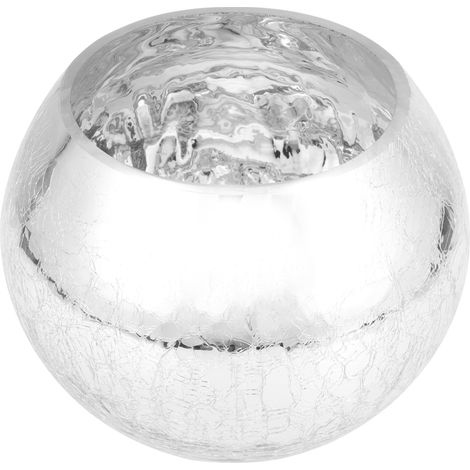Vase en Verre Rond Électroplaqué Argenté 18 CM, Pot de Fleurs Séchées, Grand Vase à Fleurs pour Centre de Table Mariage et Décoration Intérieure (1/5)