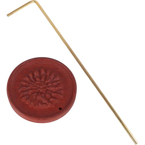 Porte-encens en bois de sapin baumier violet, socle en laiton, brûleur d'encens pour la maison, les temples, les studios de yoga, motif montagne (1/5)
