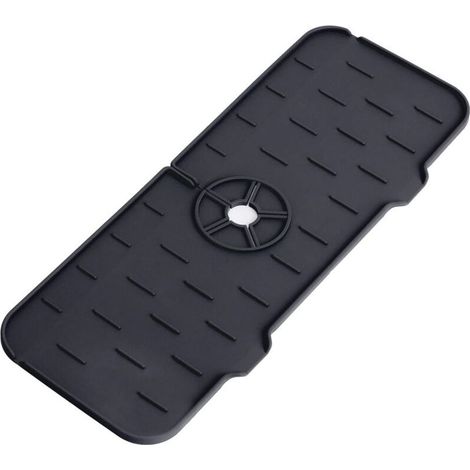 Protection anti-éclaboussures silicone pour évier Poignée robinet Bac récupérateur gouttes et tapis absorbant Pour cuisine, salle bain, camping-car, maison campagne (1/5)