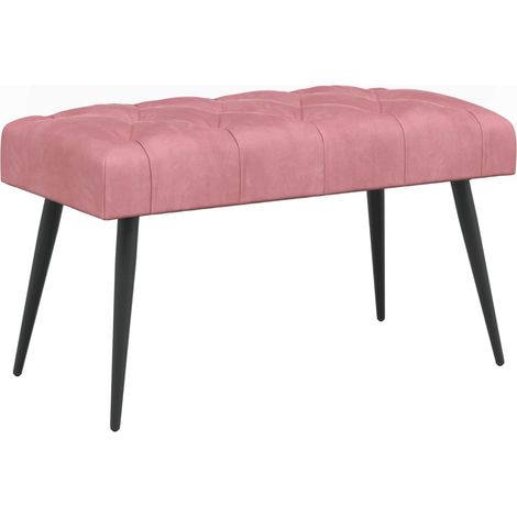 Panchina con bottoni imbottiti Rosa 80 x 40 x 46 cm Velluto vidaXL (1/5)
