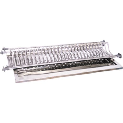 1CP MENSOLE COLAPIATTI INOX CON VASCHETTA CM. 76 (1/2)