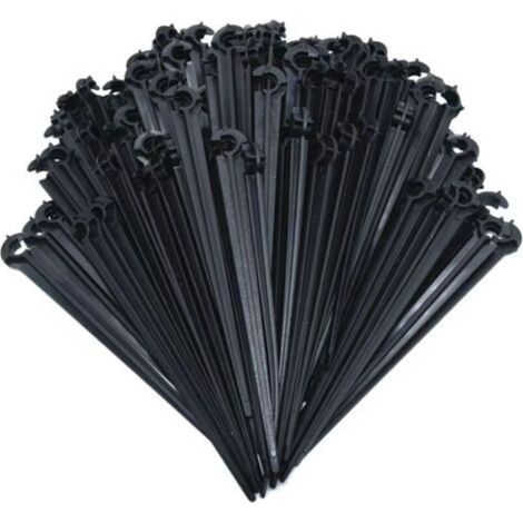 50 pcs Support de Tuyau Fixation au Sol pour piquets C Support de tiges Fixes pour Tuyau d'irrigation et Tuyau d'arrosage de Jardin