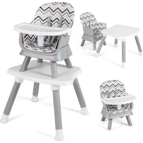 COSTWAY 6-in-1 Baby High Chair Convertible Infant Feeding Chair (1/5)