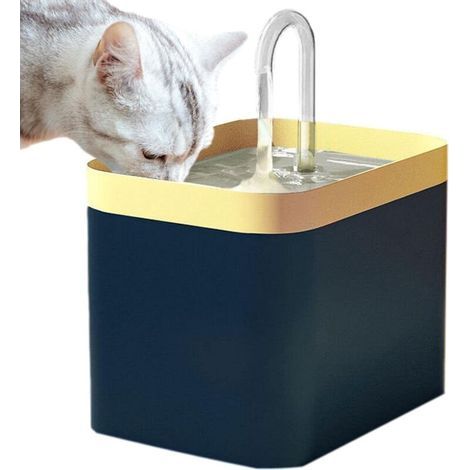 Katzenbrunnen mit automatischem Filter, USB-Anschluss, geräuschlos, 1,5-Liter-Wasserumwälzsystem, gefilterter Wasserspender für Haustiere, Dunkelblau, 250 g (1/5)