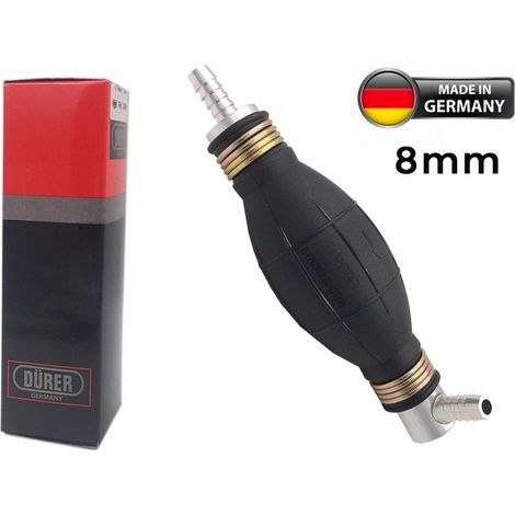 Poire d'amorçage manuelle coudée 8mm – Pour démarrage moteur à combustion – Carburant efficace – Accessoire auto – Durer Germany