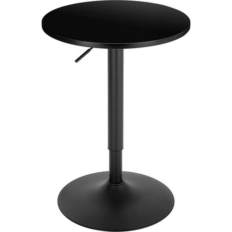 WOLTU 360° Girevole Tavolo regolabile in altezza Rotondo tavolo alto da bar Nero (1/6)
