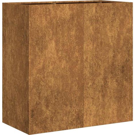 Vidaxl – Jardinière rouillée 80x40x80 cm en acier inoxydable – Bac à fleurs avec fond ouvert pour drainage – Stabilité renforcée pour jardinage