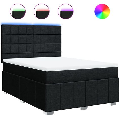 Maison Exclusive - Boxspringbett mit Matratze Schwarz 160x200 cm (1/5)