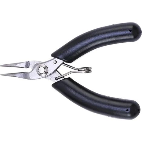 Kit de pinces pour bijouterie inox noir bec effilé coupe-fil (1/5)