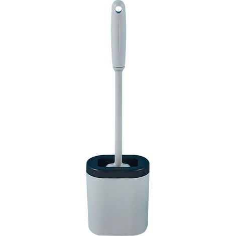 Brosse De Toilette En Silicone Plat - Tête En U Antigoutte - Poignée Ergonomique Flexible - Pour Maison Camping Caravaning - 1 Pièce