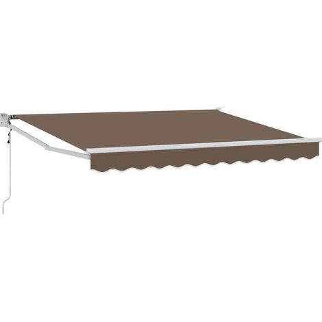 Store banne motorisé rétractable, taupe, 100% polyester et aluminium. (1/5)