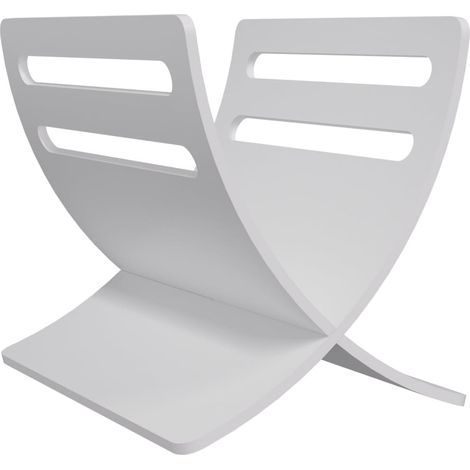 Wooden Magazine Rack Floor Standing White vidaXL