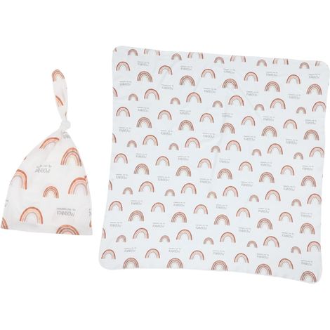 Couverture Emmaillotage Né avec Chapeau Accessoire Doux et Respirant pour Photo Enveloppe Légère et Confortable Nés (1/5)