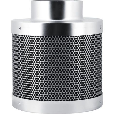 Filtro de carbón activado antiolor de acero inoxidable, filtro de aire de escape de 4 pulgadas y 200 mm para cultivo hidropónico, para eliminar el polvo del aire. (1/4)