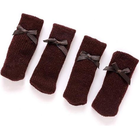 4-teiliges Möbelsocken-Set aus gestrickter Wolle für Stuhlbeine und Hartholzböden (Nr. 6).