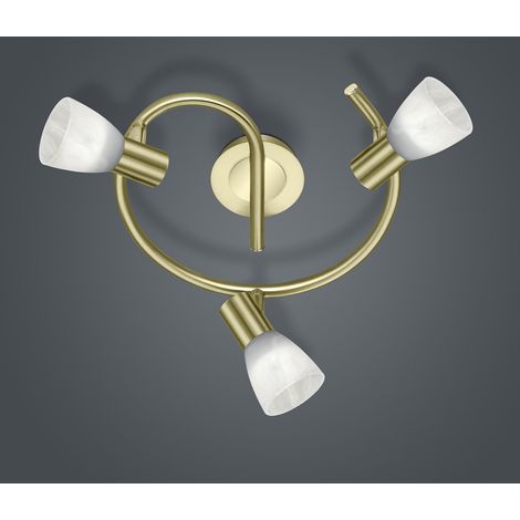 Deckenleuchte 3 verstellbare Glasspots Windrad Levisto Brass Trio Lighting