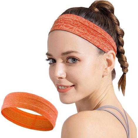 Bandeau de sport orange pour la course à pied et le fitness. Idéal pour la course et les exercices de fitness. (1/5)