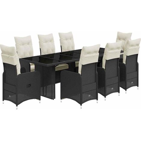 Maison Exclusive - Set de mesa y sillas de jardín 9 pzas y cojine (1/5)