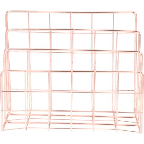 Étagère de Rangement Métallique 3 Compartiments pour Organiser Courrier et Livres, Présentoir à Magazines Simple et Décoratif pour Bureau et Bibliothèque (1/5)