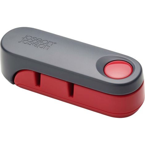 Klappbarer Messerschärfer deJosephJoseph Joseph Rota Kompaktes und tragbares Design, ideal für Küchen- und Outdoor-Messer, mit Rädern dede Keramik schärfen, Farbe rot (1/5)