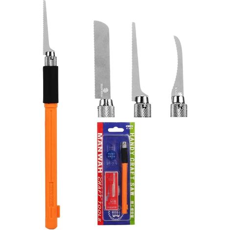 Mini Scie à Main, Set de scie avec 3 pcs Lames Outil Accessoire pour Modèle