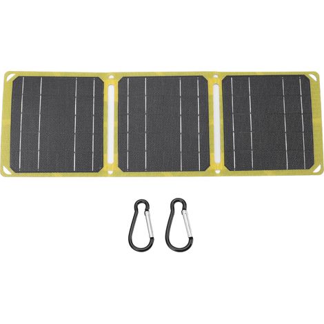 Ortviai Panneau Solaire Portable 21 W Pliable Étanche avec Double Port USB pour Camping, Randonnée et Pêche (1/5)