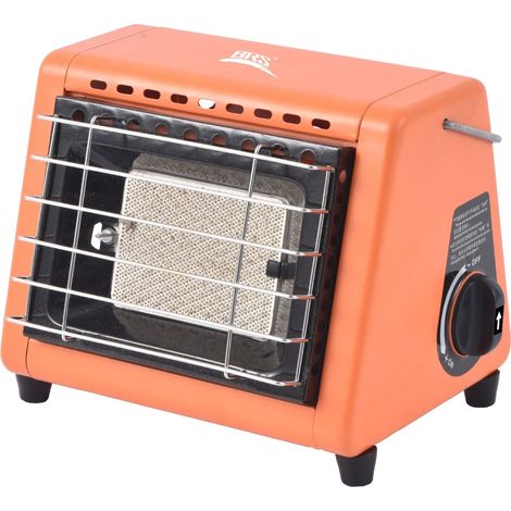 BRS-H23 1500W Chauffage d'hiver portable à gaz pour tente, équipement de camping, de randonnée et de pique-nique, réchaud à double usage, réchaud de cuisine portable (1/5)