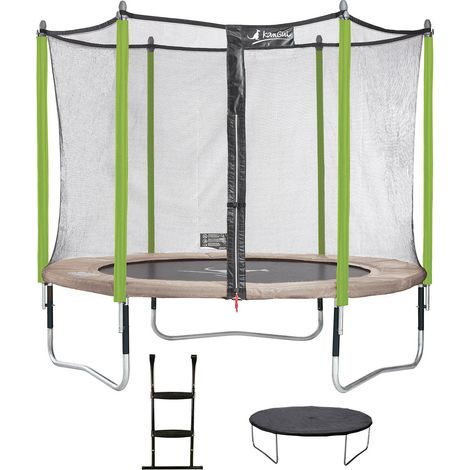 Trampoline KANGUI - JUMPI Ø 300‑305 cm – Enfant – Rebond Optimal – Échelle & Bâche – Garantie 5 ans (1/4)