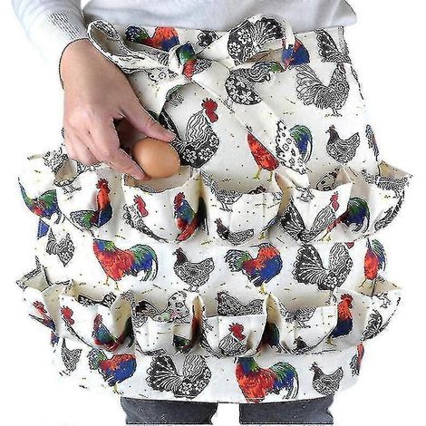 Eiersammelschürze für Hühner, Enten, Gänse und Wachteln mit 12 tiefen Taschen – strapazierfähig und maschinenwaschbar (1/5)