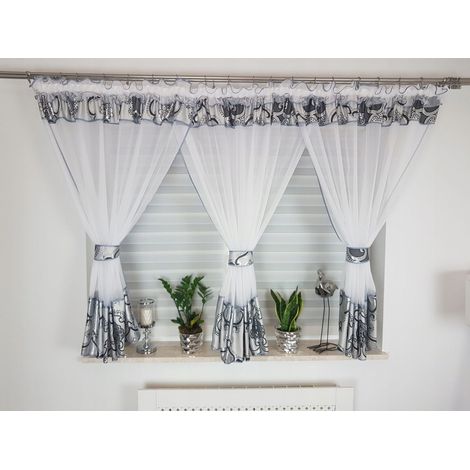 Cortinas prefabricadas tipo "capullo" grises (1/4)