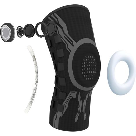 Genouillère de compression avec support pour homme et femme, idéale pour le sport, la course à pied et le fitness, taille XL. (1/5)