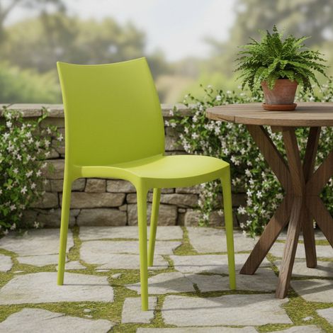 Dmora - Sedia da esterno 0, Seduta da giardino, Sedia per tavolo da pranzo, Poltrona outdoor, 100 % Made in Italy, Cm 46x54h82, Verde (1/4)