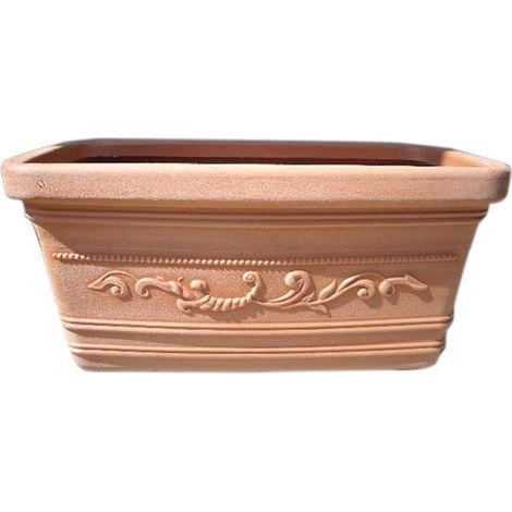 Cassetta vaso Prestige in resina festonato decorato cm 80x39x35 per piante fiori balconi e terrazzi