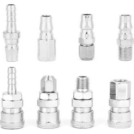 8-teiliges Set mit 3/8"-Schnellkupplungen für Druckluftschläuche