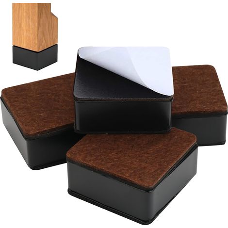 4 pièces Autocollant Rehausseurs de Meubles en Acier Carbone Souleve Meuble 3 cm Rehausseur de Lit Antidérapant 6 cm de Diamètre Rehausseur Pied de Chaise Meublea pour Armoire, Bureau, Carré (1/5)