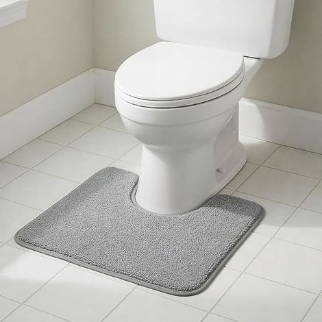 Contour Toilet Mat, Washable Contour Toilet Mat, Non-Slip and (1/4)