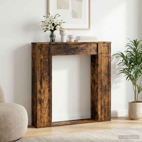 vidaXL Cornice per camino Rovere Fumo 100 x 20 x 100 cm (1/5)