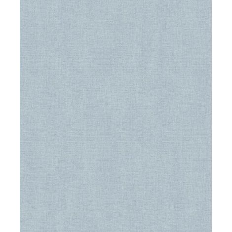 Papier peint uni effet toile lin bleu ciel doux