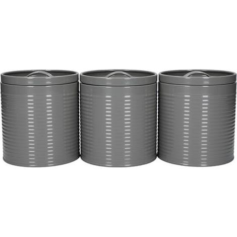 KitchenCraft Grey 3 Piece Canister Set