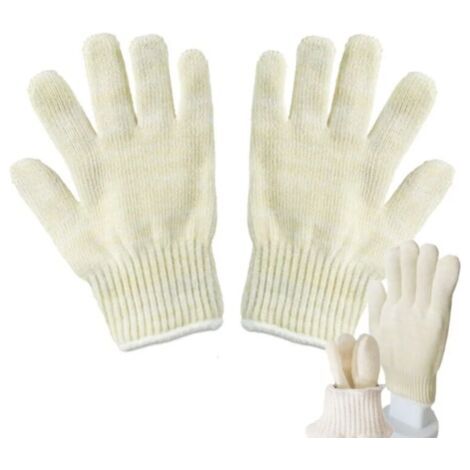 royaluxe-Gant de Protection Chaleur, ignifugé, Multifonction (Barbecue, Cuisine, Cuisson, Grill, cheminée...). Entièrement doublé. 1 Paire - Taille Unique - Coloris Jaune (1/5)