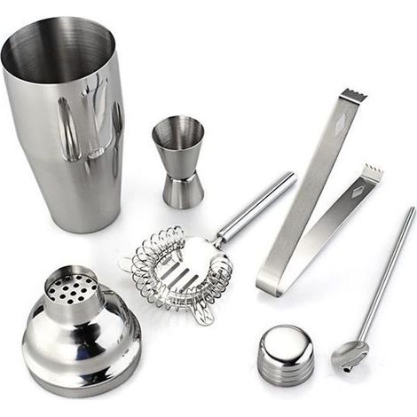 5 Pièces, Shaker Cocktail 750 ml, Acier Inoxydable, Doseur Intégré, Set Bar Professionnel, Idéal Maison et Apéritif (1/5)