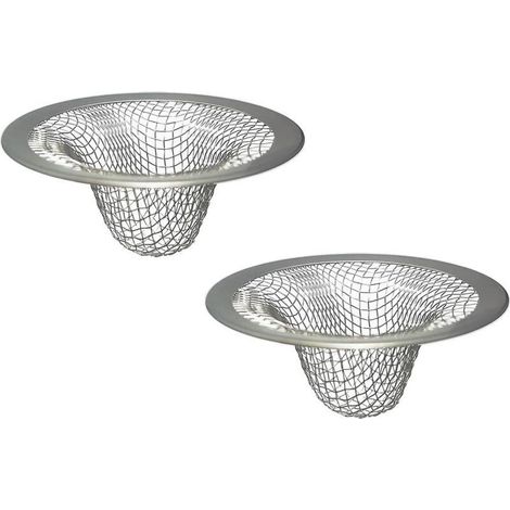 Deux crépines d'évier en acier inoxydable de 2,5 cm (1 pouce), adaptées aux piscines, aux buanderies et aux éviers de camping-cars.