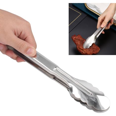 Pince de cuisine en acier inoxydable 304, robuste et polyvalente pour barbecue et camping, 24,5 cm (1/5)