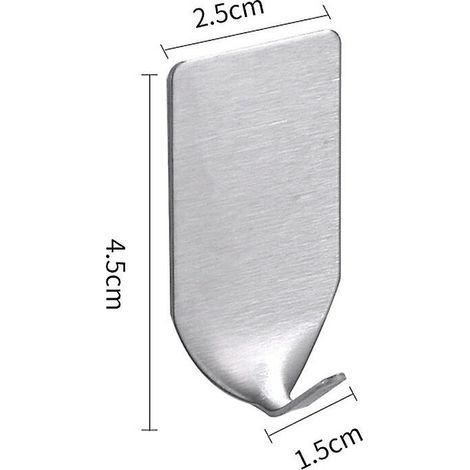 1pices Crochet Adhsif, En Acier Inoxydable Support Mural Adhsif 3m Pour Peignoir, Manteau, Serviette, Cls, Sacs, Maison, Cuisine, Salle De Bain, (1/5)