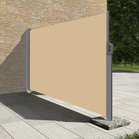 Store latéral brise vue extérieur 1,6 x 3,5 m – Coffre intégral en aluminium – Toile imperméable anti-UV – Installation murale ou au sol – Sunny Inch (1/5)