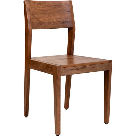 Silla de comedor de madera con acabado marrón 47x46x84h cm (1/5)